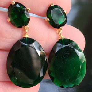 Beryl Earrings 14 K gold plated , sterling silver-Gemstone Earrings